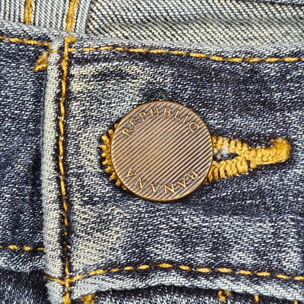 BANANA REPUBLIC MEN'S TAPERED COTTON BLEND RMD JEANS – MEDIUM WASH – SIZE 32×32